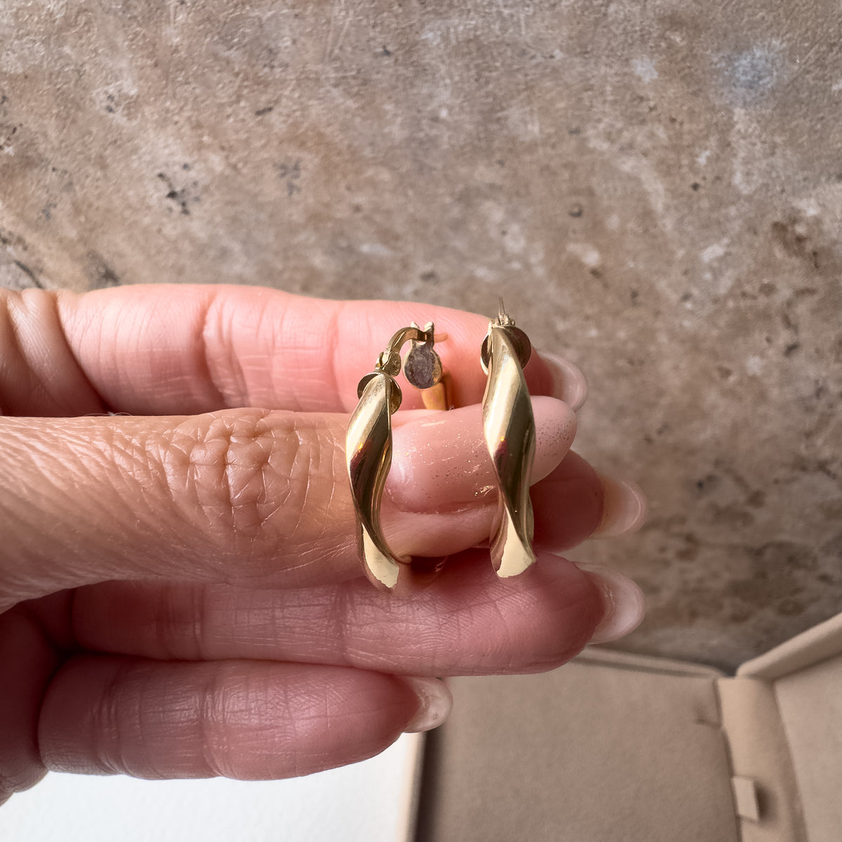 Twisted Hoops 14k Gold Earrings