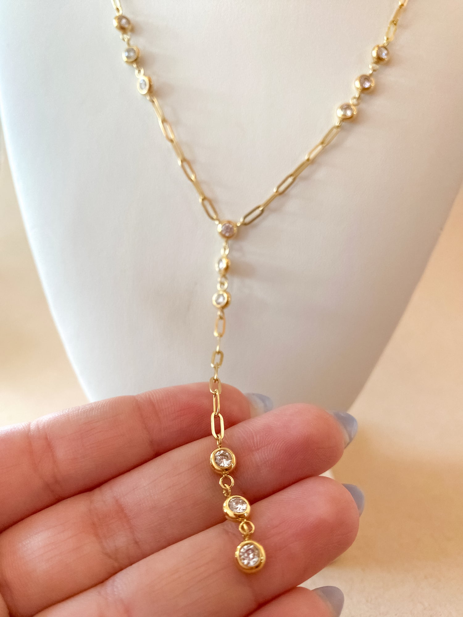 Large Bow tie Crystal Style Steel Necklace