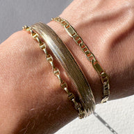 Plain Links Style 14k Solid Gold Bracelet