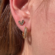 Shiny Golden Hoops & Little Heart Shape Earrings