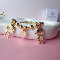 Golden Kids & Heart Bracelet