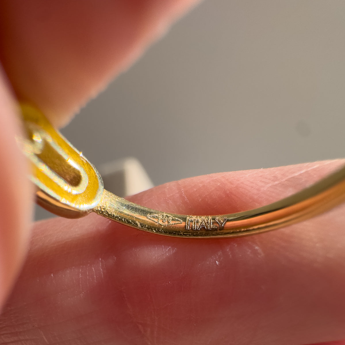 Anchor Link 18K Solid Gold Italy Ring