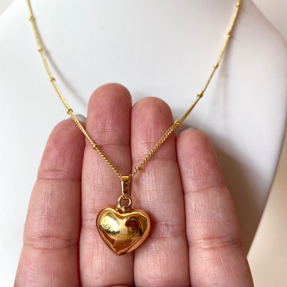 Golden Little Bombom Heart Necklace