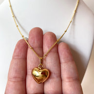 Golden Little Bombom Heart Necklace