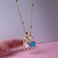 Big Kids Pink & Blue Crystals Necklaces