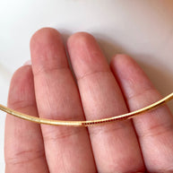 Plain Flat Golden Shiny Chain Style Necklace