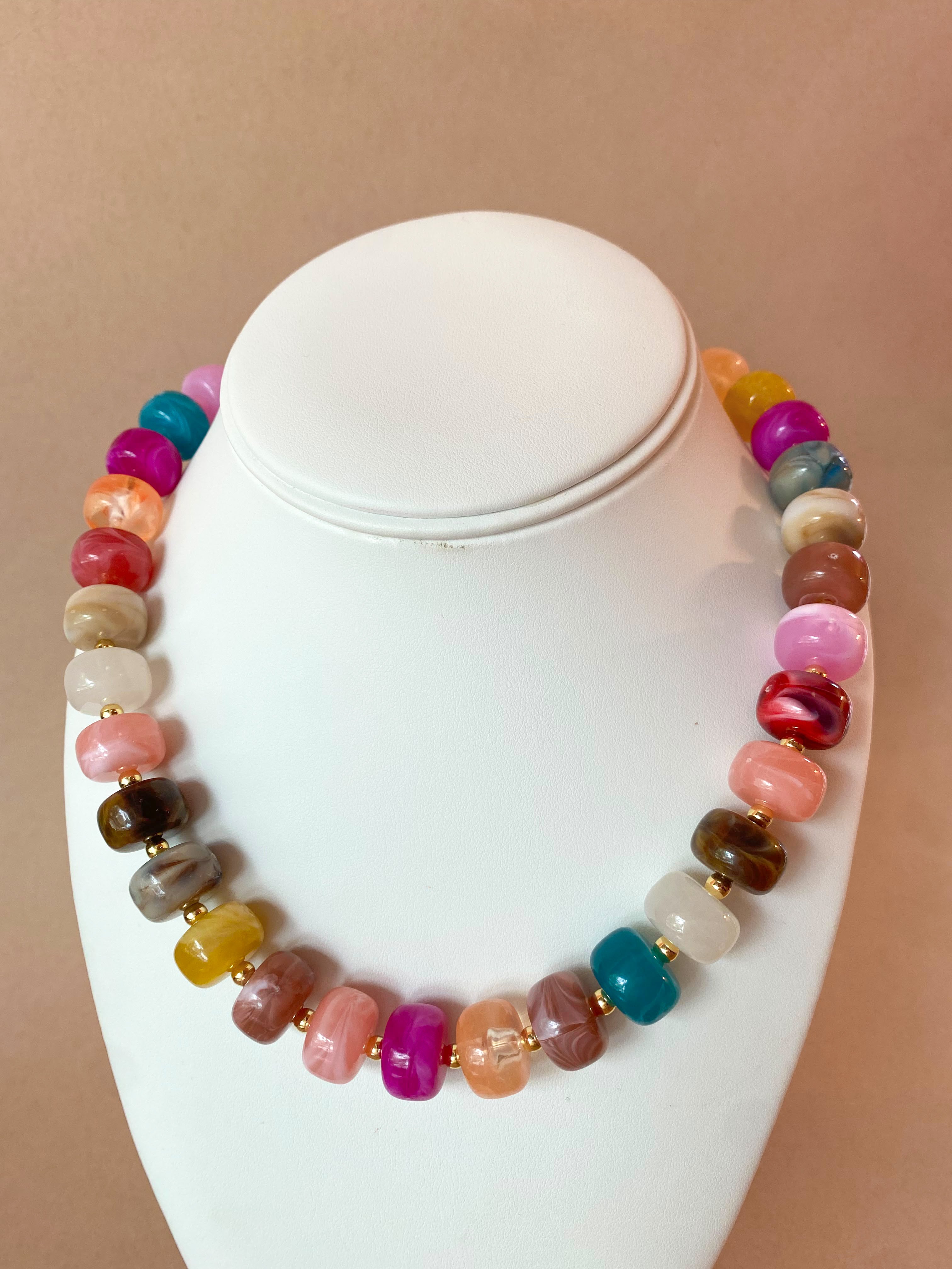 Big Multicolor Beads Pattern Necklace