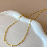 Interlaced Style Plain Golden Chain