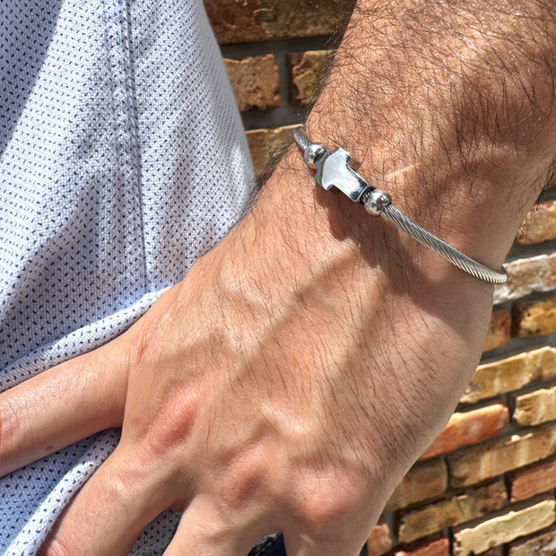 Silver Cross Men Bracelet