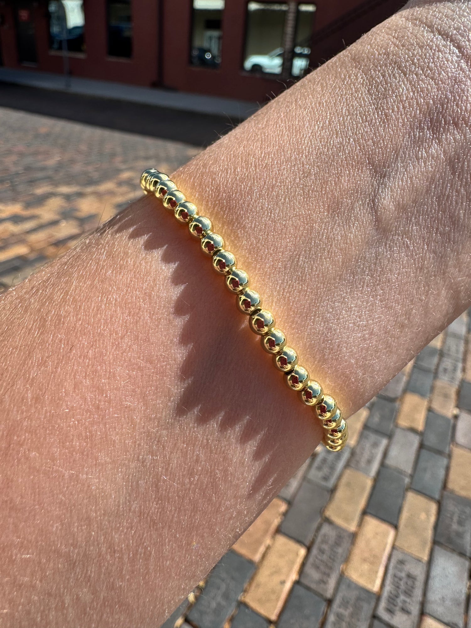 Pink & Yellow Flower Elastic Bracelet