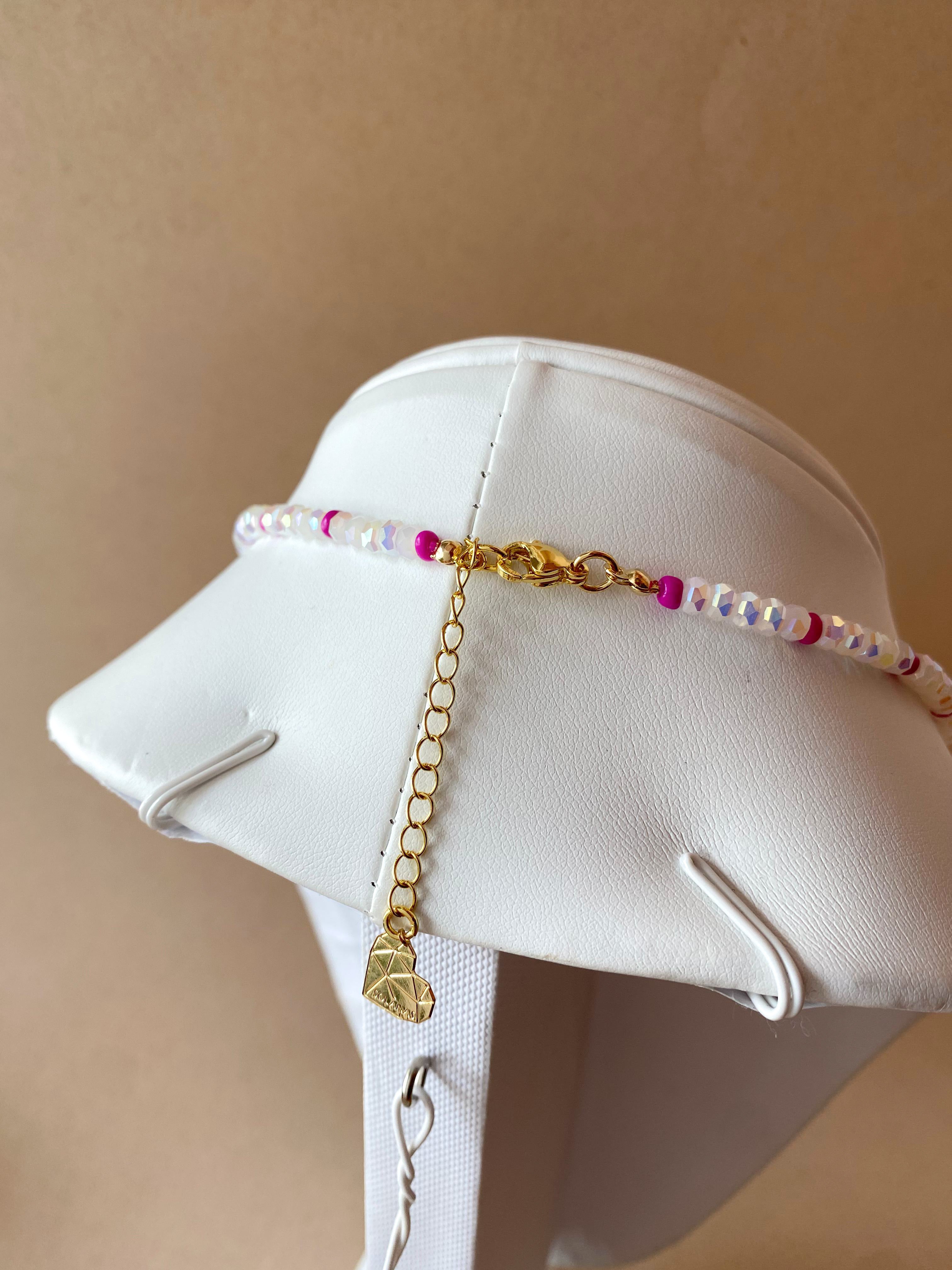 Clear Crystals and Purple Beads Necklace