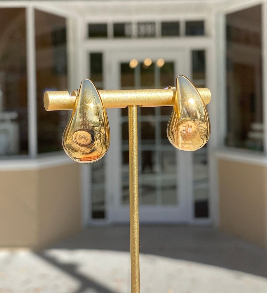 Big Drop Steel Silver & Gold Earrings