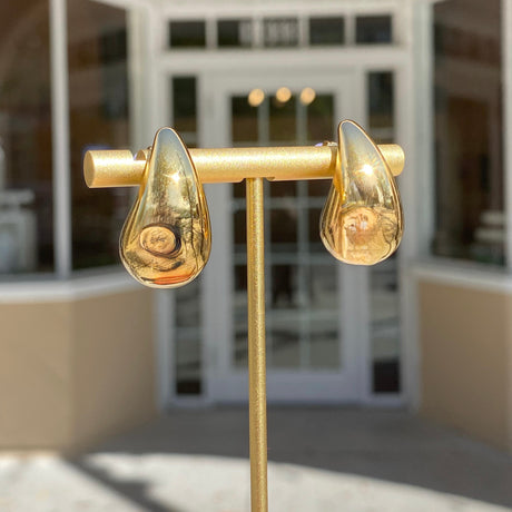 Big Drop Steel Silver & Gold Earrings