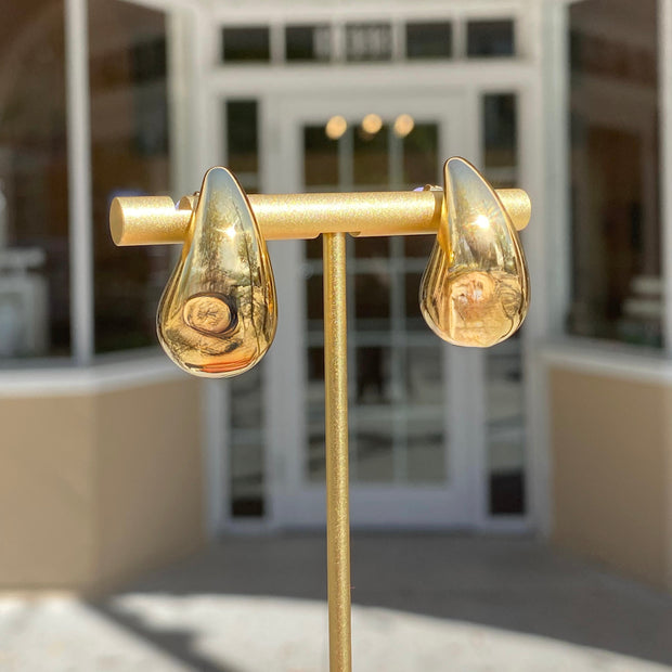 Big Drop Steel Silver & Gold Earrings