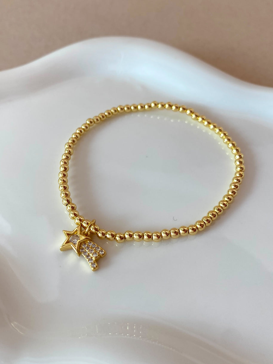 Star, White Heart and Faith Charms Elastics Bracelets