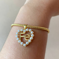 Faith Pearls Heart Shape Charm Bracelet