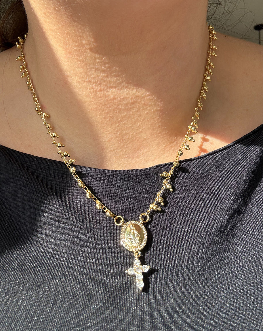 Cadena Virgen de la Milagrosa y Cruz