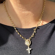 Cadena Virgen de la Milagrosa y Cruz
