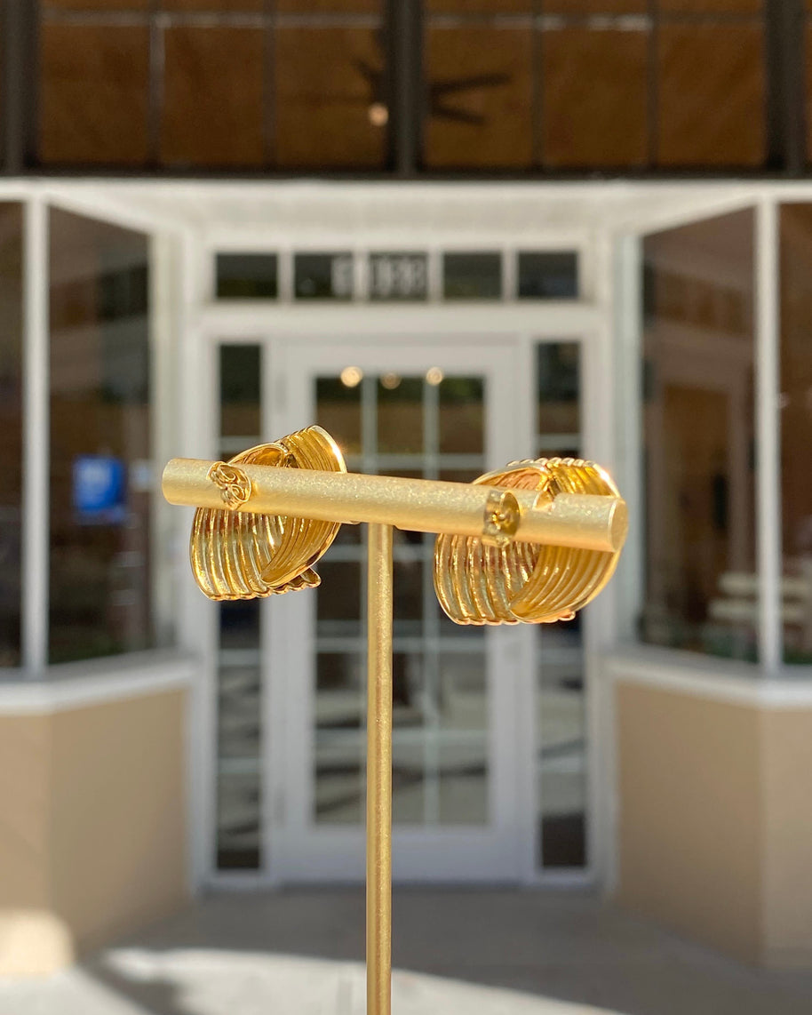 Golden Medium Steel Earrings