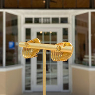 Golden Medium Steel Earrings