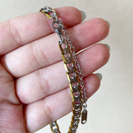 Silver and Gold Men Links Steel Bracelet
