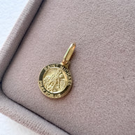 St. Miguel Arcangel 18k Solid Italian Gold Charm