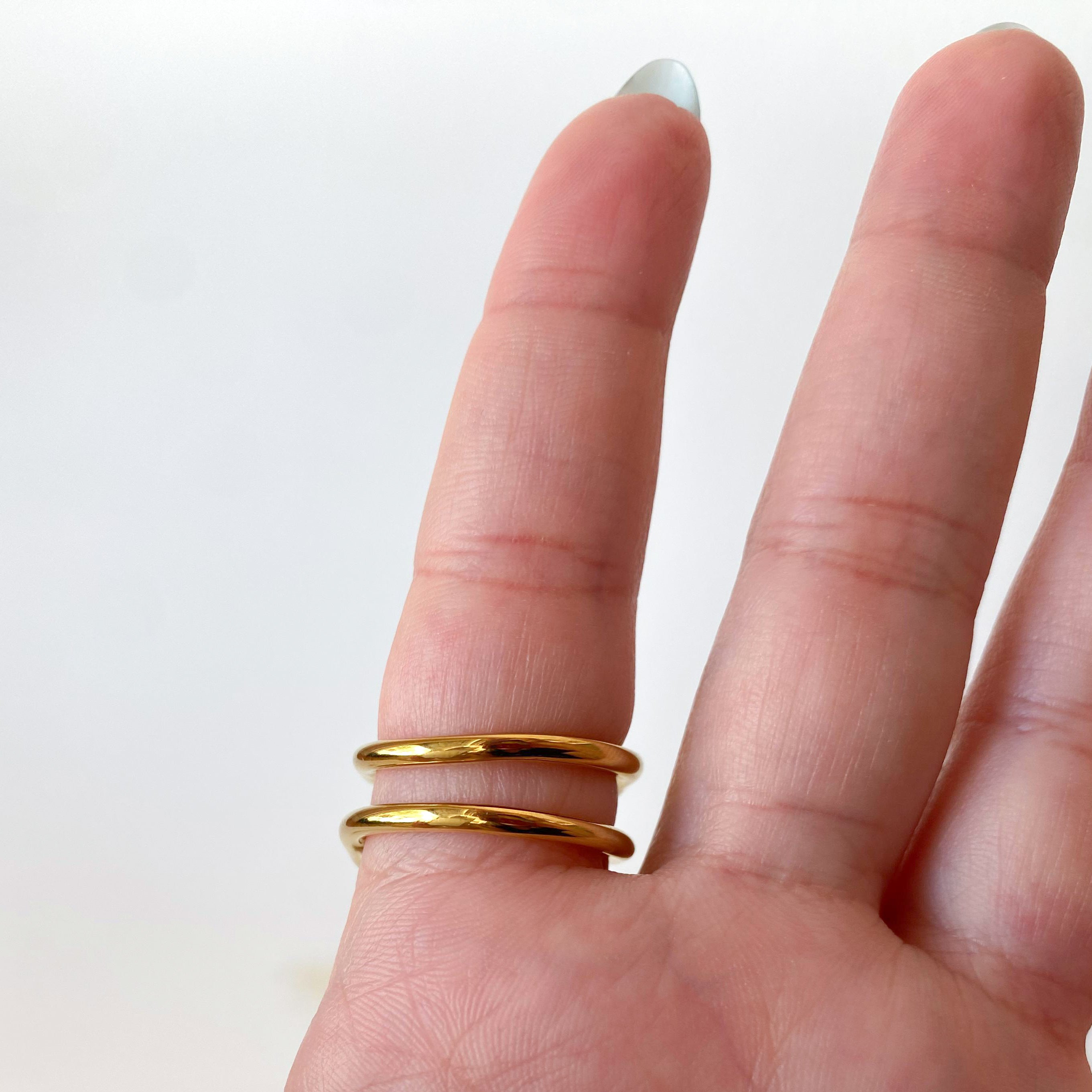 Golden Zircon Open Adjustable Steel Ring