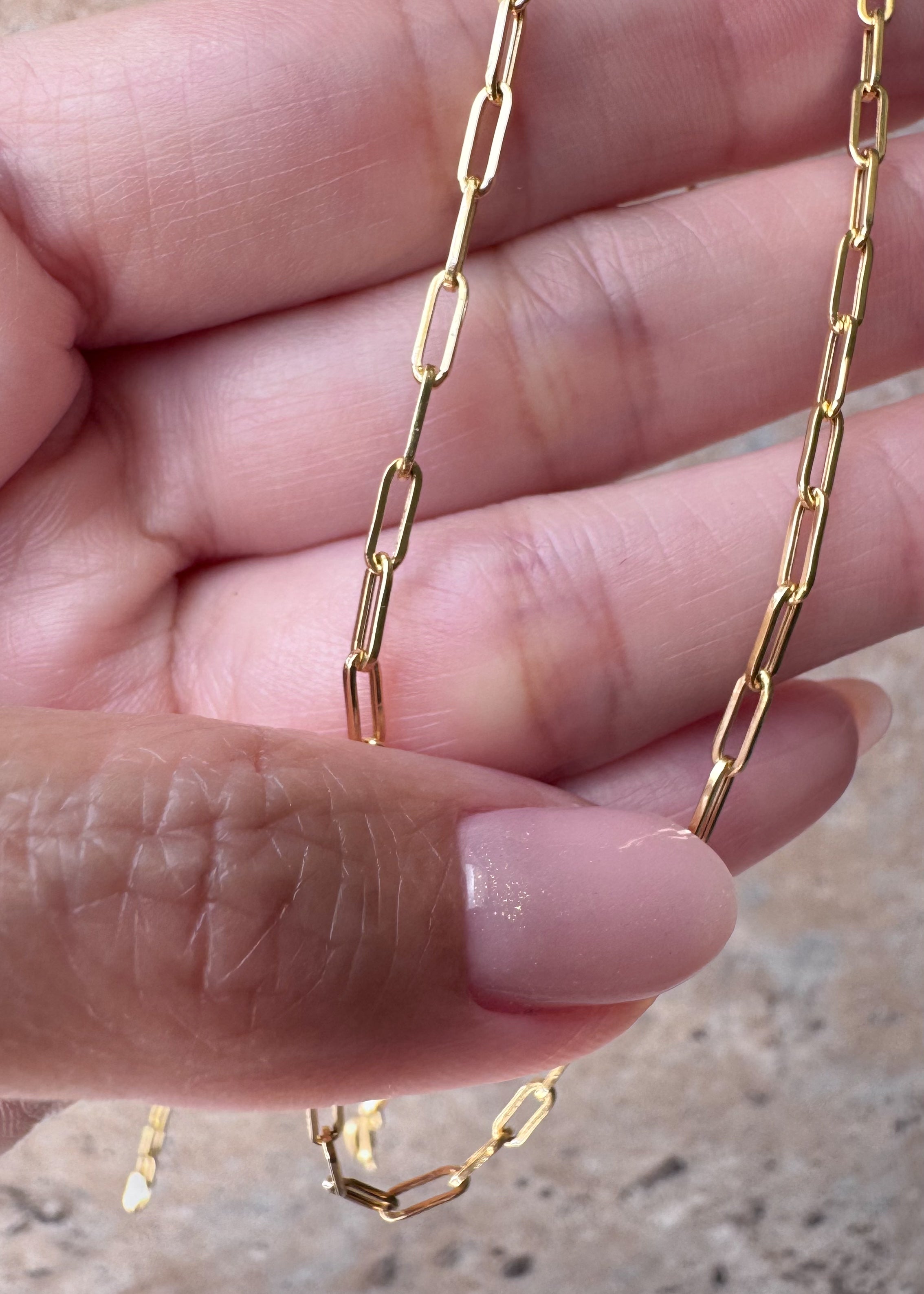 Paper Click Chain 18k Solid Italian Necklace