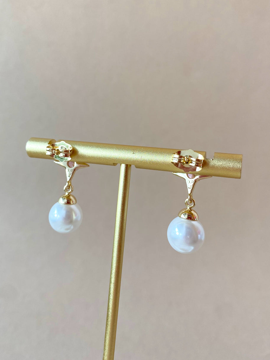 Purple and Pearls Crystal Large Earrings