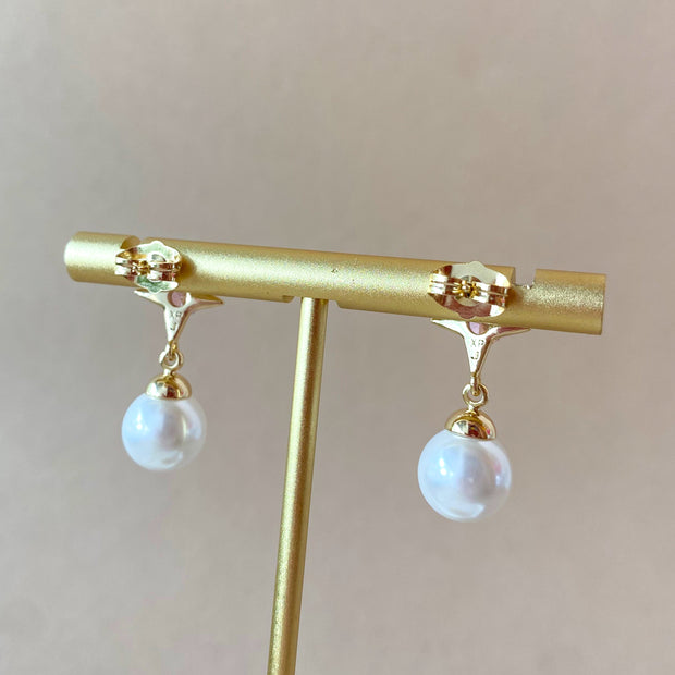 Purple and Pearls Crystal Large Earrings