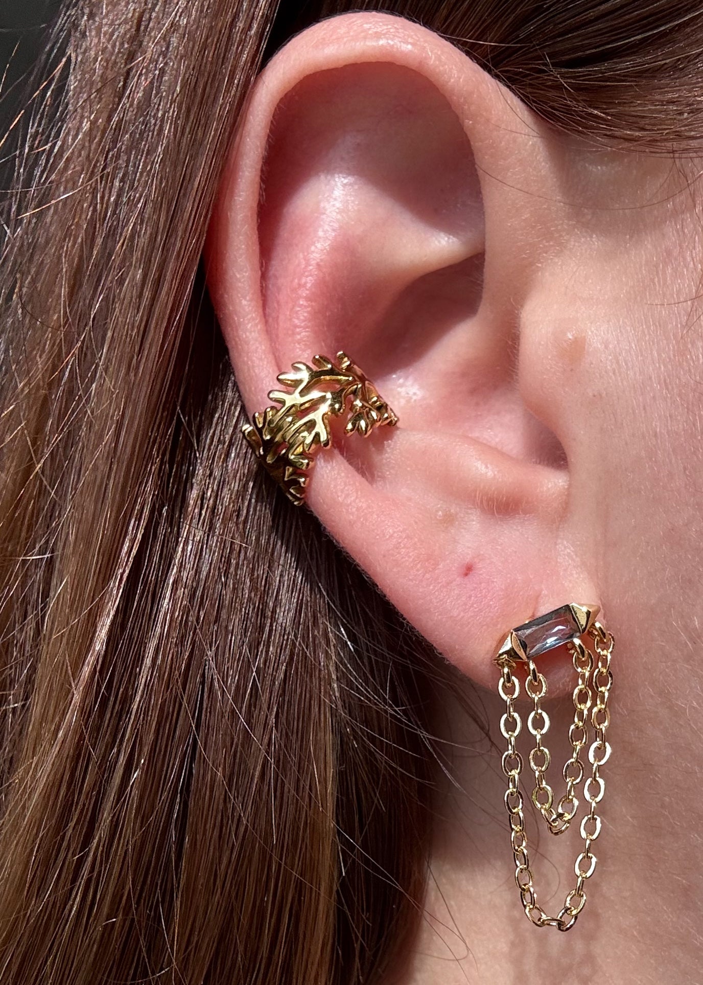 Blue Crystal Layers Earrings