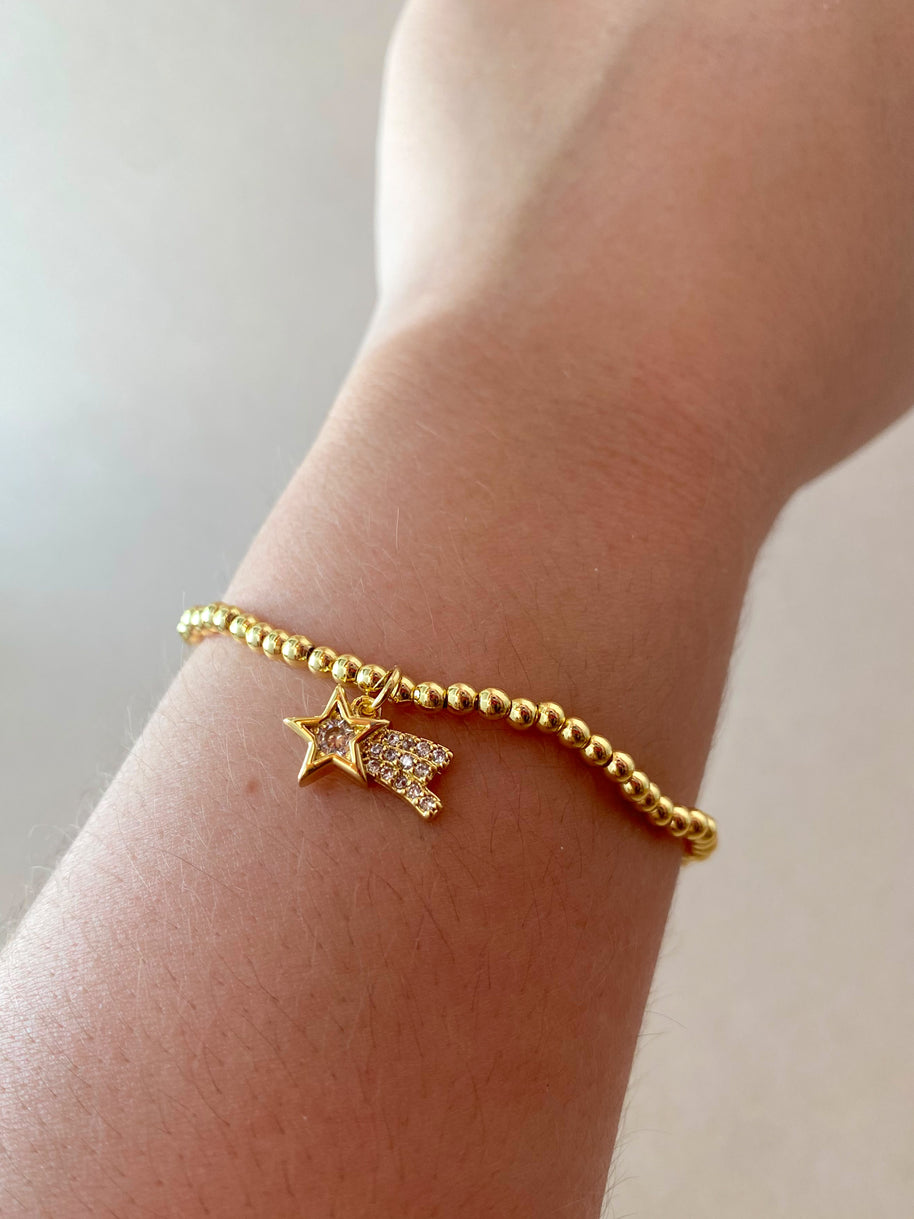 Star, White Heart and Faith Charms Elastics Bracelets