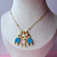 Big Kids Pink & Blue Crystals Necklaces