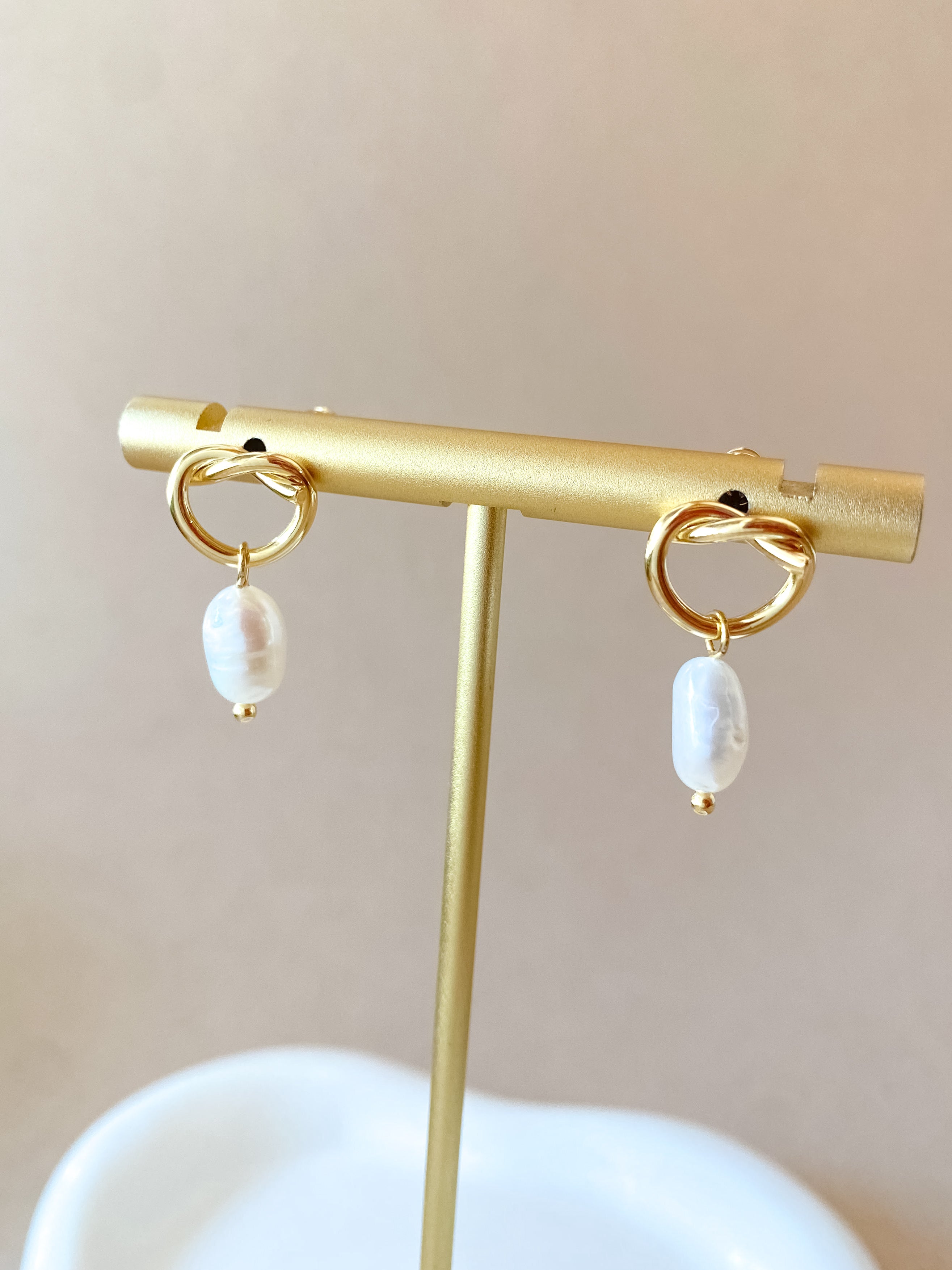 Golden Pearls Style Earrings