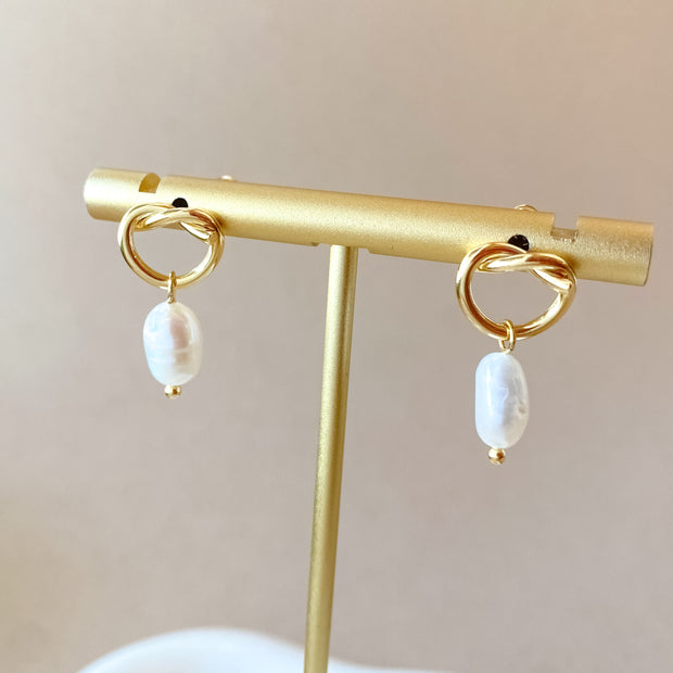 Golden Pearls Style Earrings