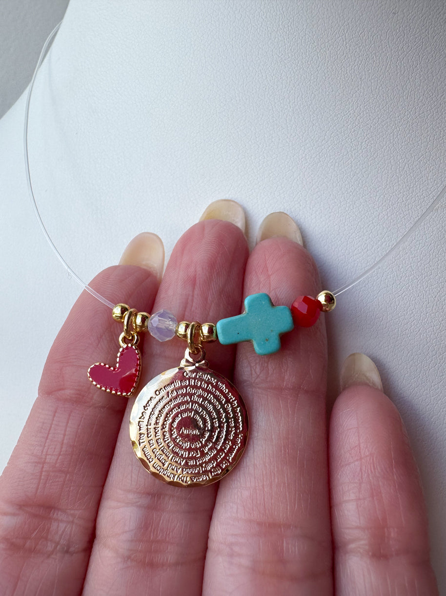 St. Benedict & Our Father Ghost Style Necklace