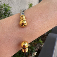 Gold and Silver Rigid Bracelet