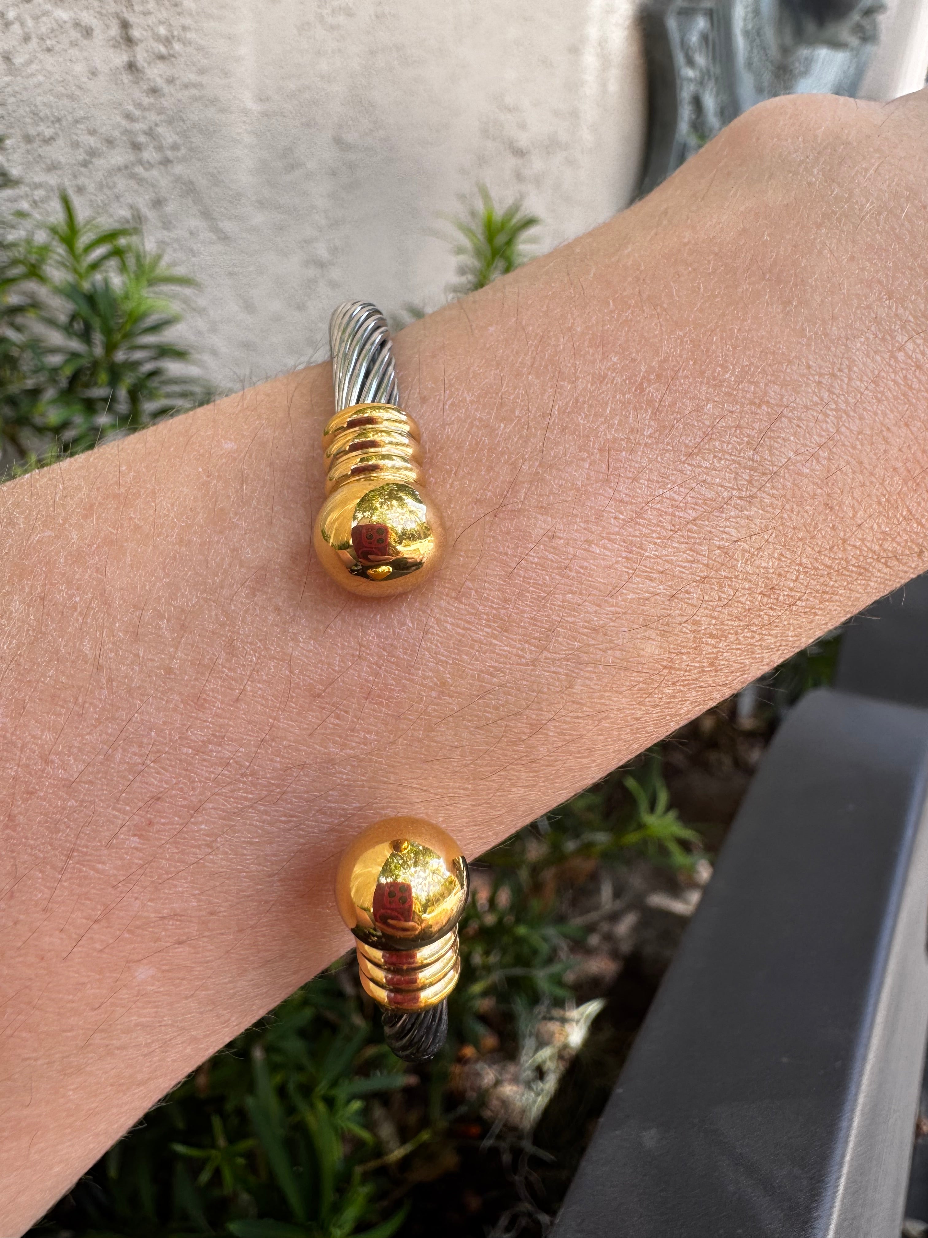 Gold and Silver Rigid Bracelet