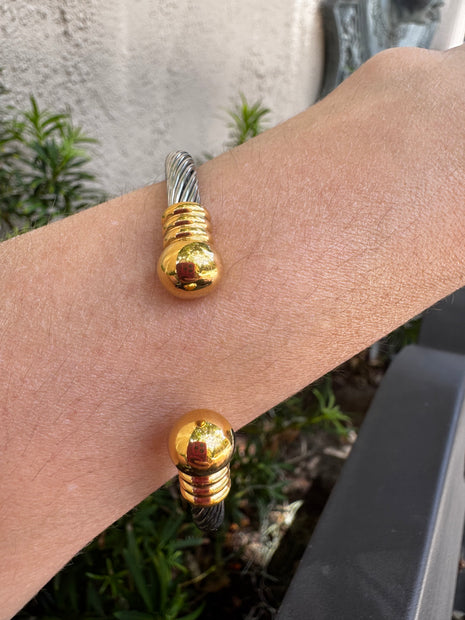 Gold and Silver Rigid Bracelet