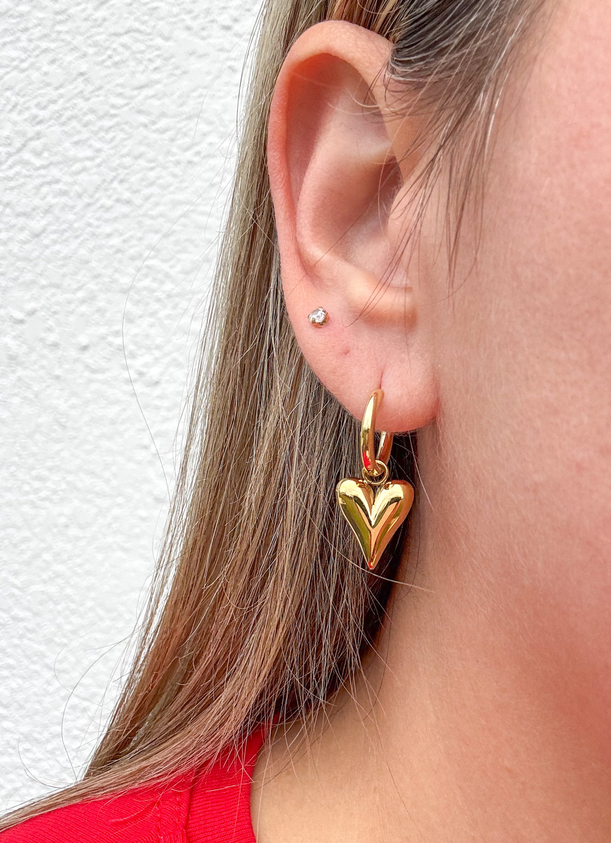 Golden Steel Hearts Hoops
