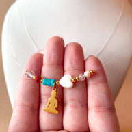 2 Styles of Evil Eye and Buddha Variety of Charms Ghost Necklaces