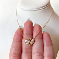 Golden Zircons Heart Style Necklace or Earrings