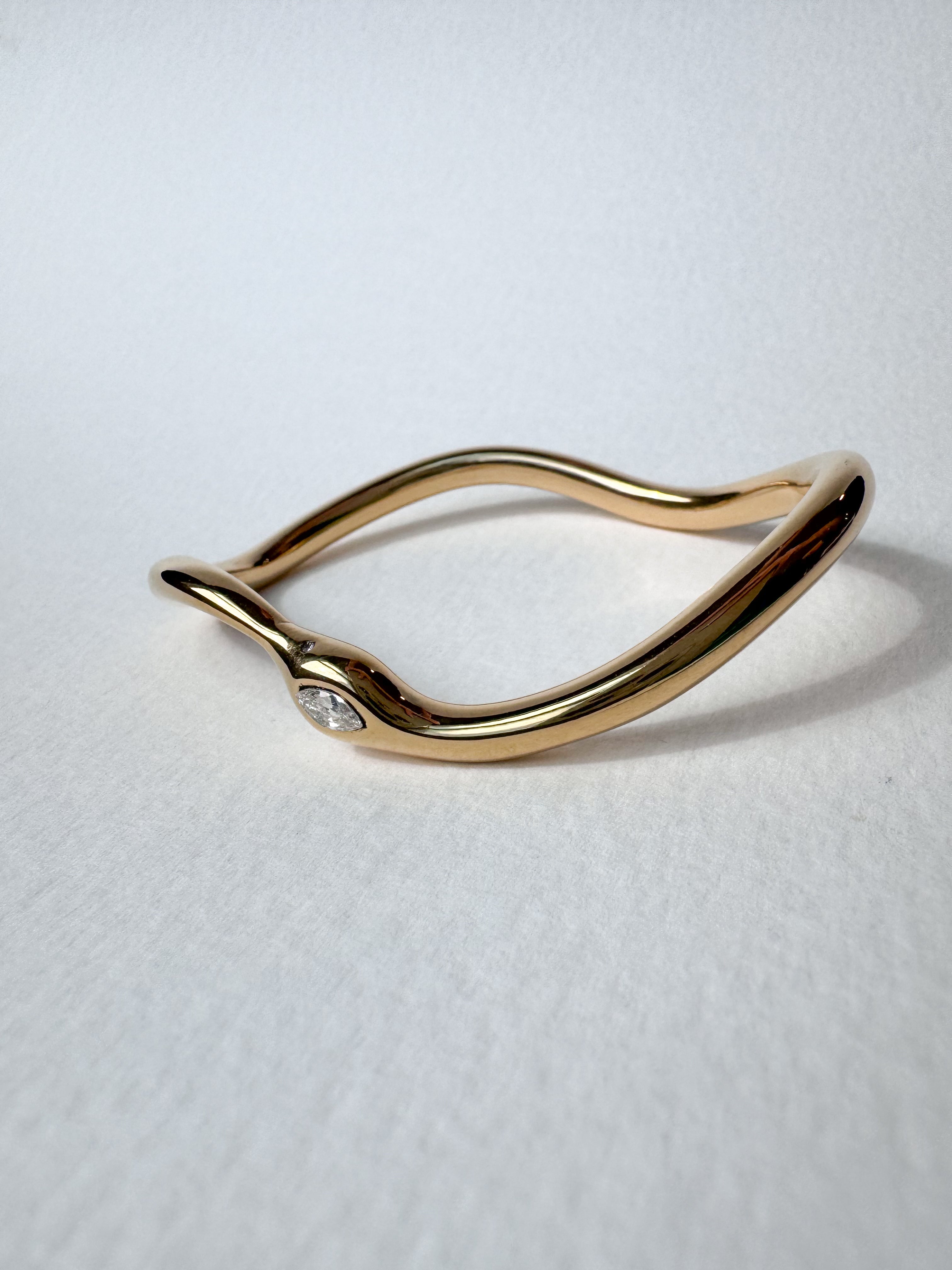 Golden Steel Wavy Shape Bracelet