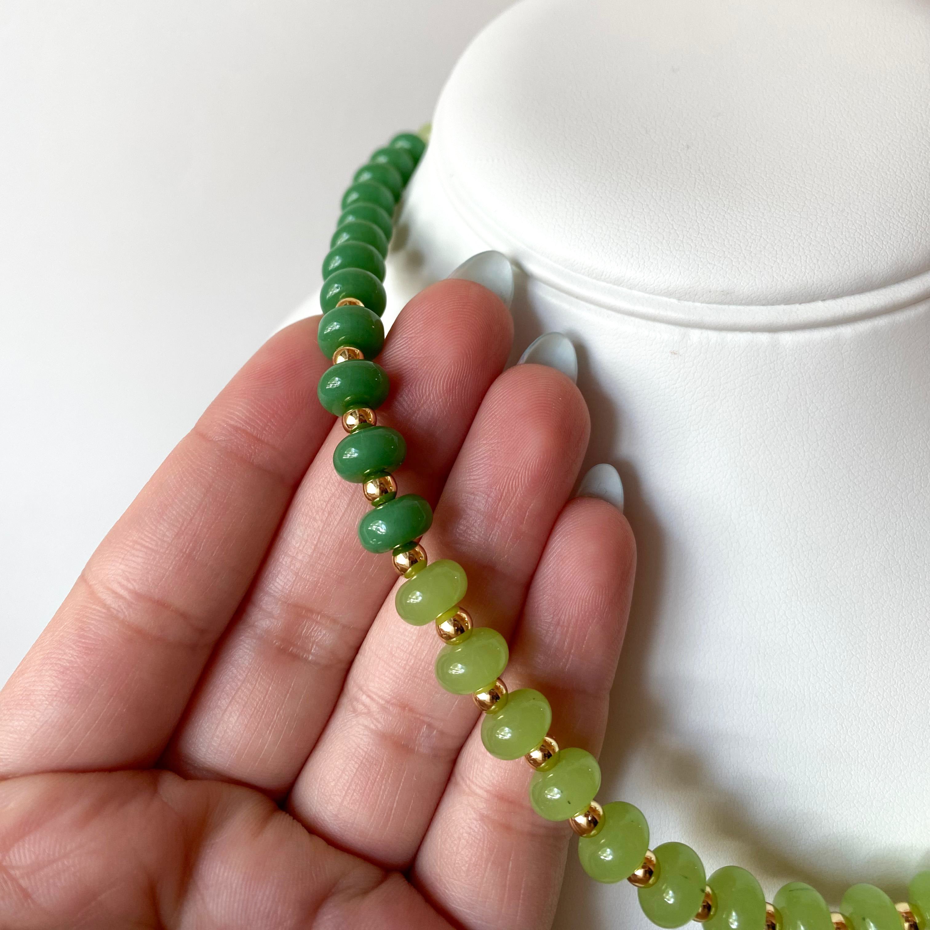 Green Degraded Beads Necklace