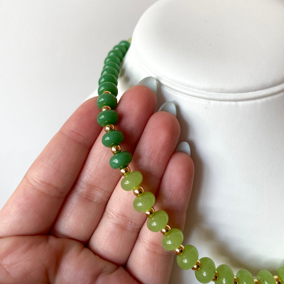 Green Degraded Beads Necklace