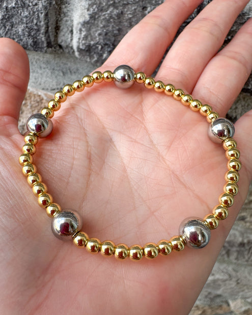 Pulseras Elásticas Balines Only Gold & Silver