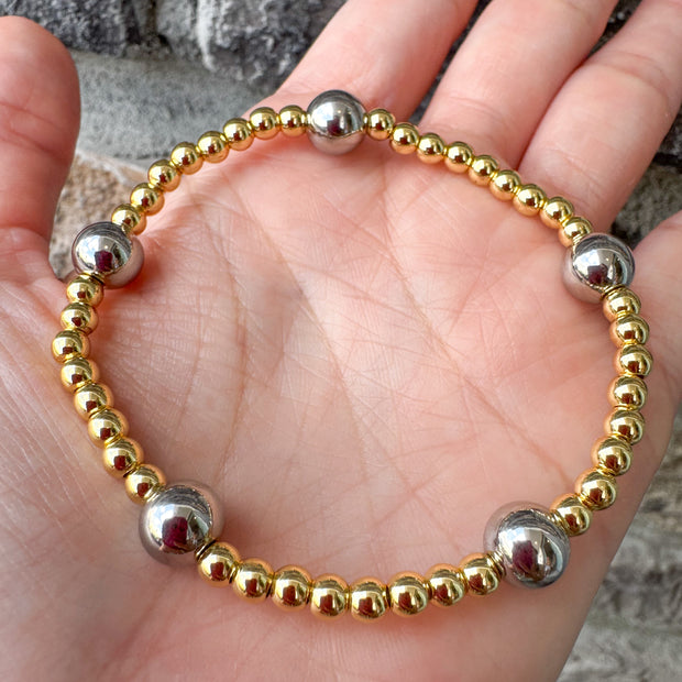 Pulseras Elásticas Balines Only Gold & Silver