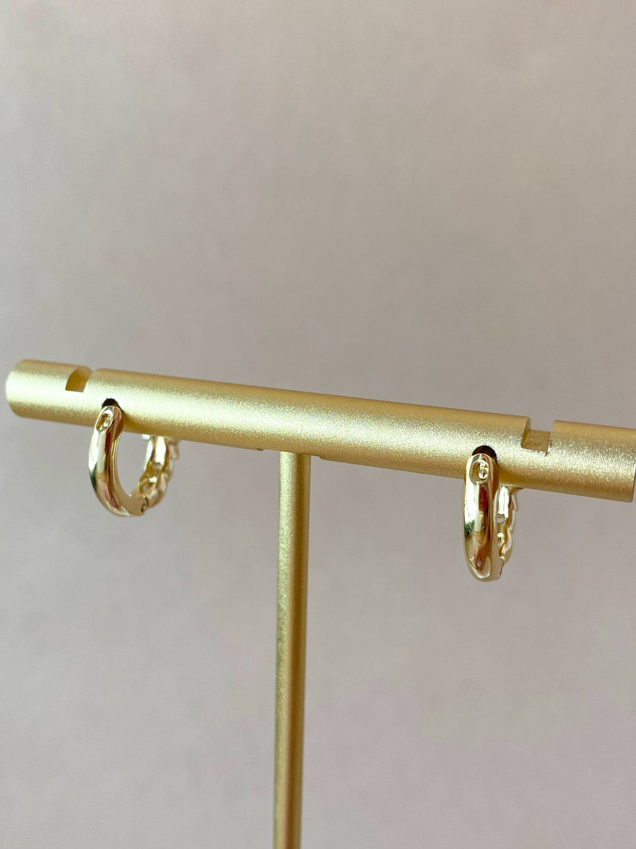 Little Stars in Blue or Yellow Golden Hoops