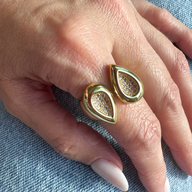 Anillo Doble Gotitas Circones