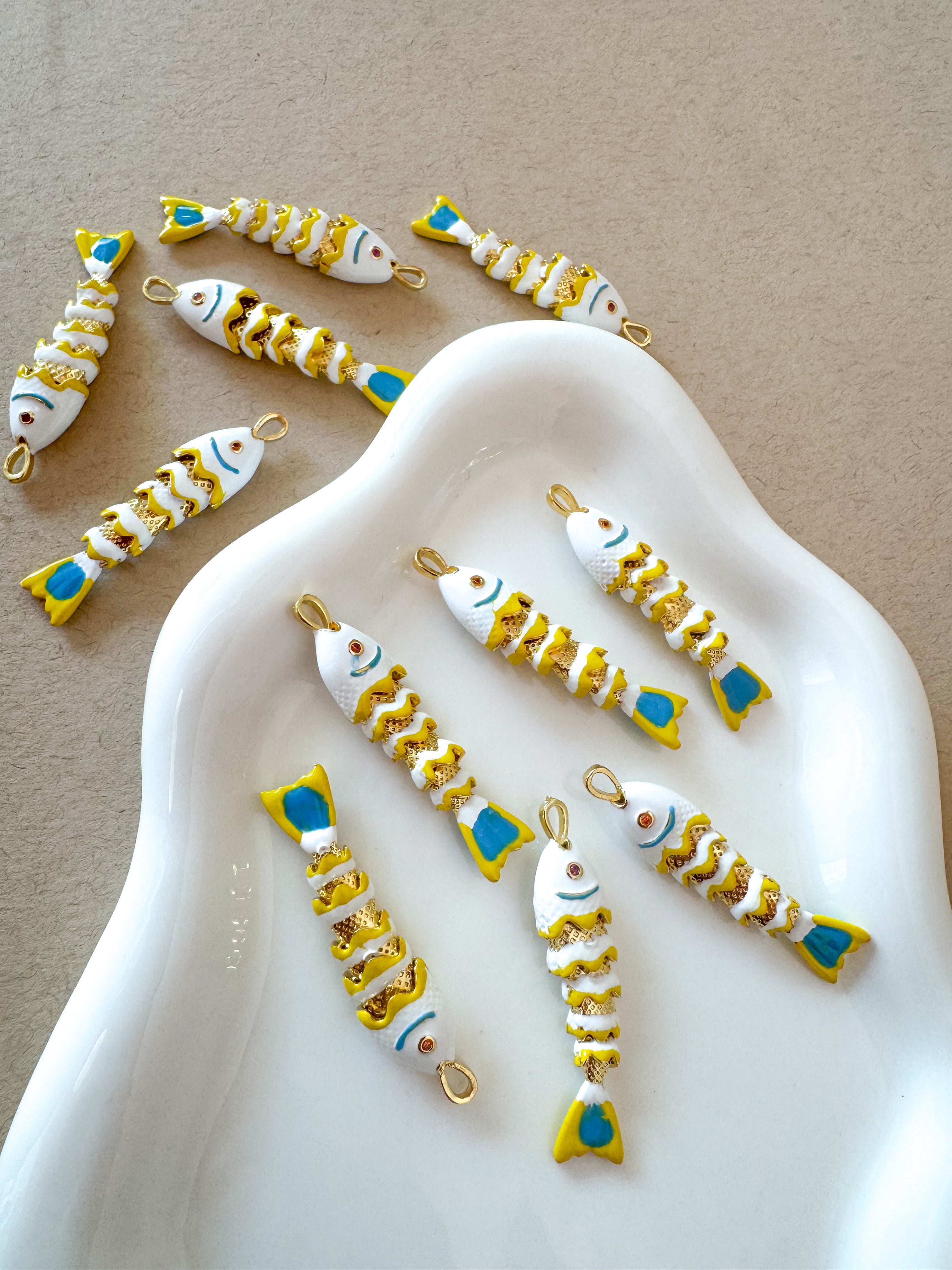 White Fishes Charms